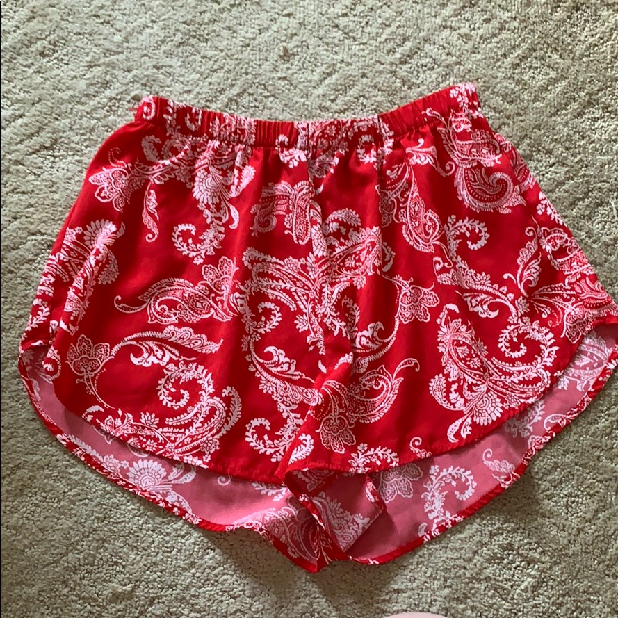 Red Patterned Shorts